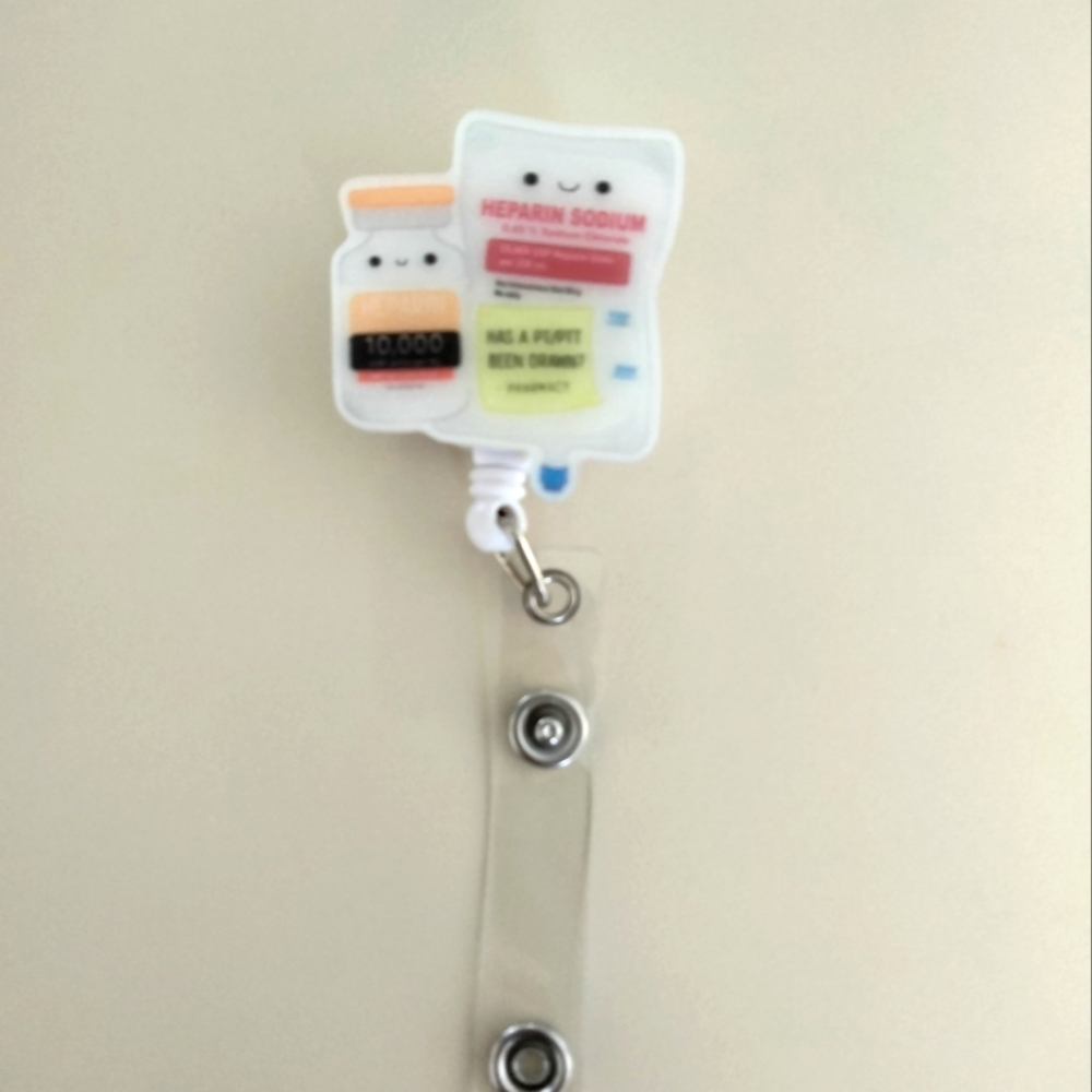 NEW Cute Heparin Sodium Medical Badge Reel
